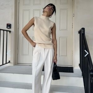 Oak + Fort Sleeveless Mock Neck Sweater - M - NWT